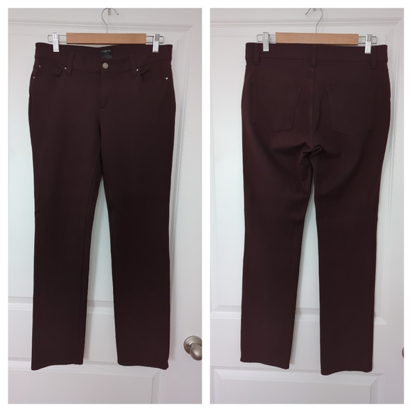 Ann Taylor Modern Fit Seasonless Stretch Trouser Pant Maroon size 8 - Picture 1 of 9